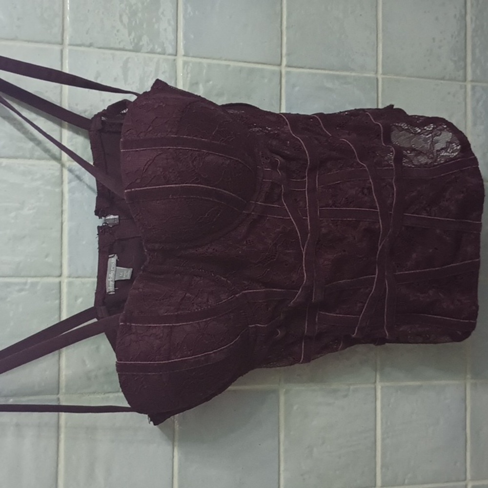 Charlotte Russe zip corset M. Aubergene lace
